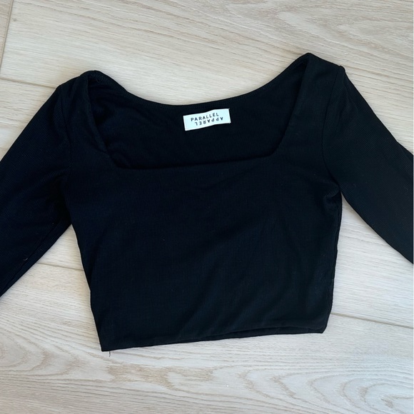 Parallel Apparel Square Neck Long Sleeve in Black - Picture 2 of 3
